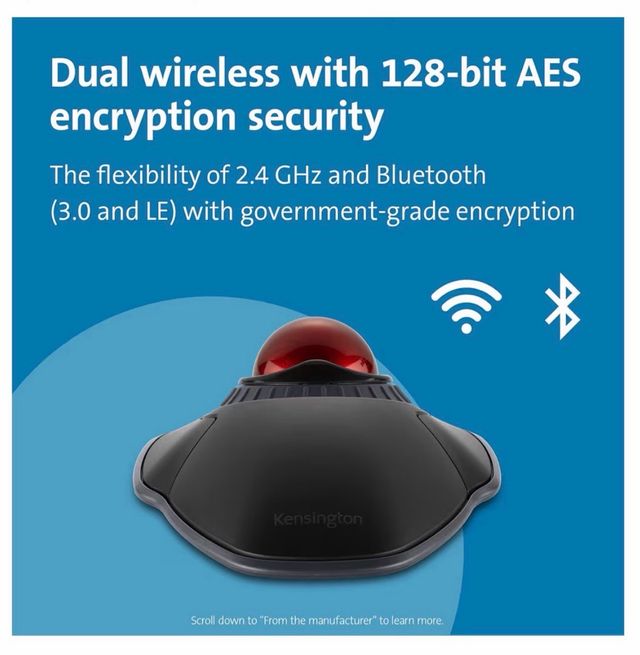 Trackball Kensington Inalámbrico Negro/Rojo