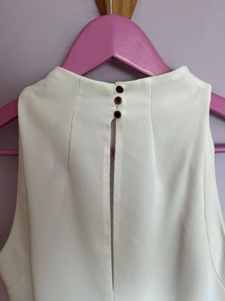 Blusa Zara Blanca Cuello Alto