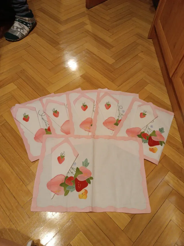 Manteles individuales y servilletas de tela (x6)