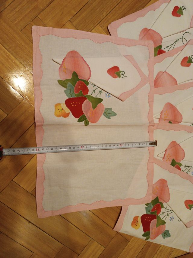 Manteles individuales y servilletas de tela (x6)