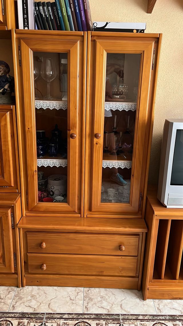 Muebles de comedor de madera y cristal