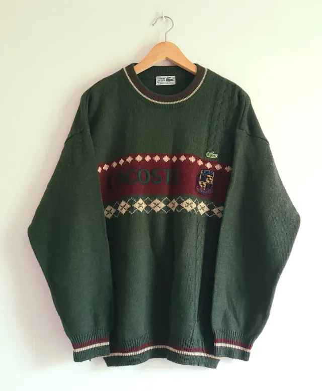 Jersey Lacoste Lana Retro Vintage 80s-90s