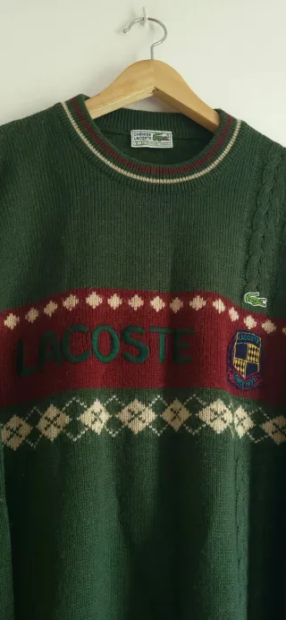 Jersey Lacoste Lana Retro Vintage 80s-90s