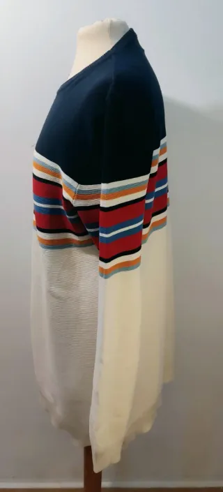 Jersey PULL&BEAR Blanco y Rayas  Talla XL Nuevo