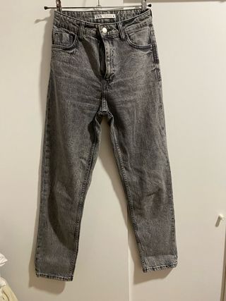 Pantalón vaquero gris Zara Talla 34