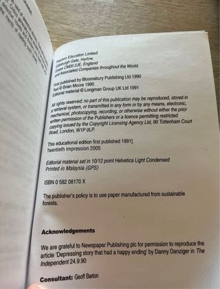 LIES OF SILENCE BRIAN MOORE INGLES COMO NUEVO