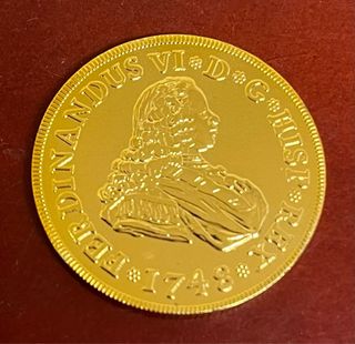 Moneda Fernando VI 1748  Oro