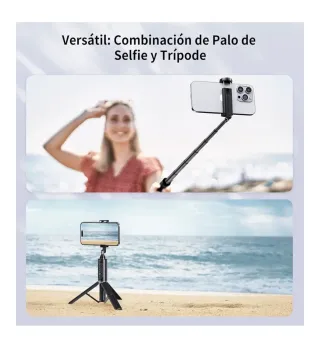 Palo Selfie Trípode Bluetooth Negro