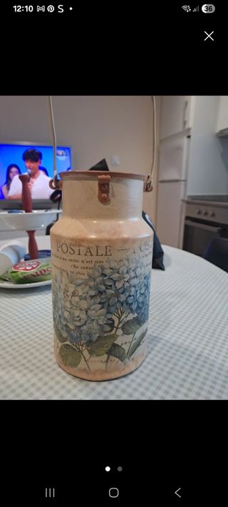 Lechera Vintage Decorada Flores Postales