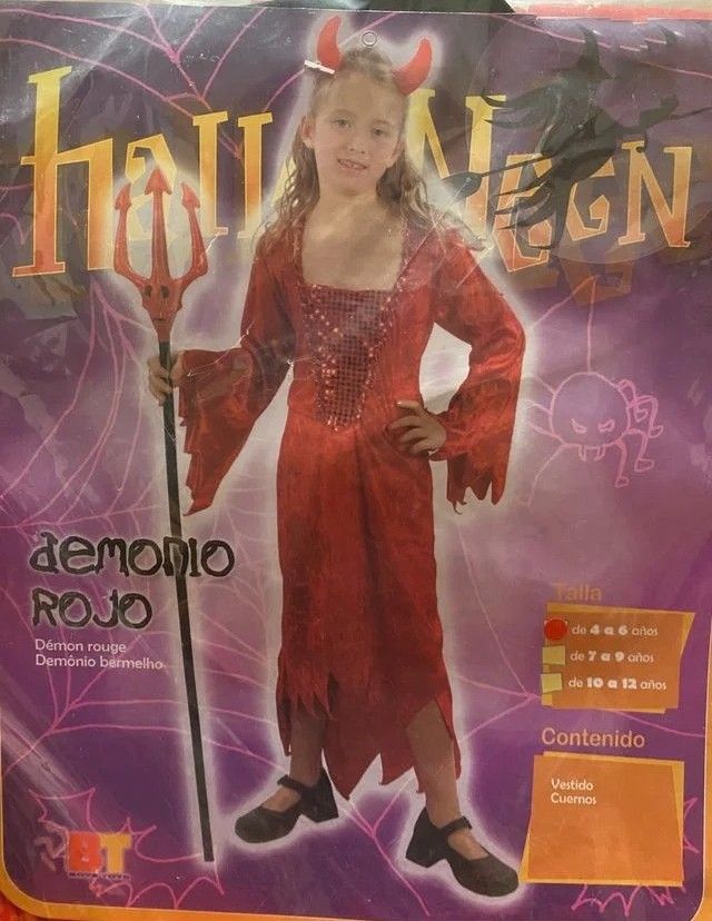 Disfraz Demonio rojo Niña Halloween Talla 4-9 