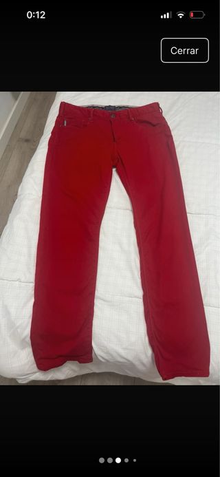 Pantalón Armani Jeans Hombre Rojo