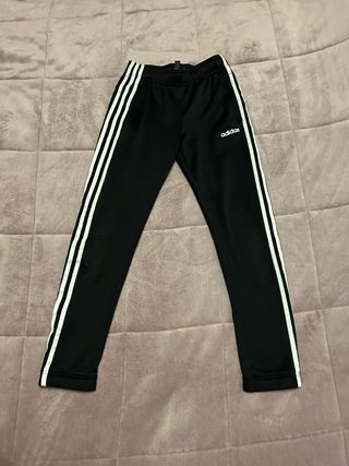 Pantalón Adidas Negro con Rayas Blancas