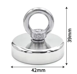 Imán de pesca 42mm con argolla 304
