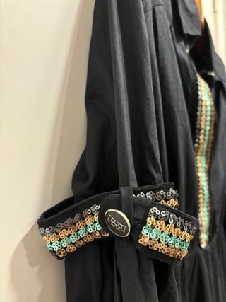 Vestido Miriam Ocariz Negro con Detalles