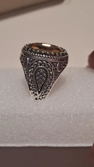 Anillo Obispo Acero Aleación Plata 