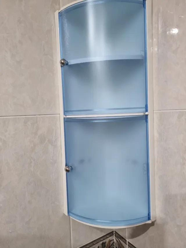 Rinconera de baño azul