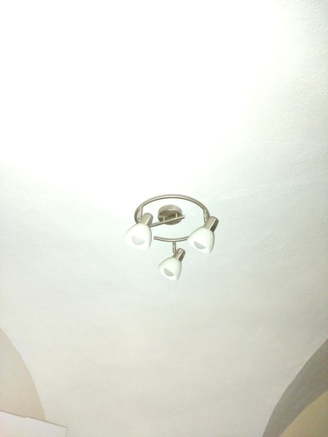 Lámpara de techo 3 focos metal y cristal