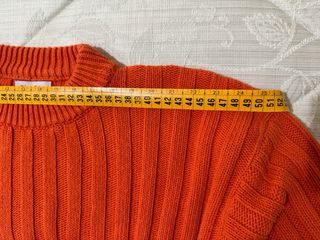 Italian vintage knitted orange jumper ribbed trims