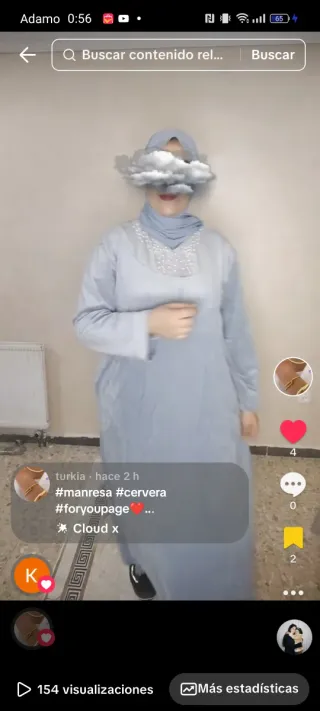 Vestido largo azul y blanco