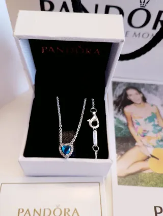 Collar  Corazón Azul Plata