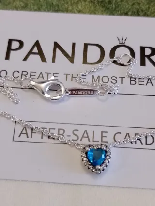 Collar  Corazón Azul Plata