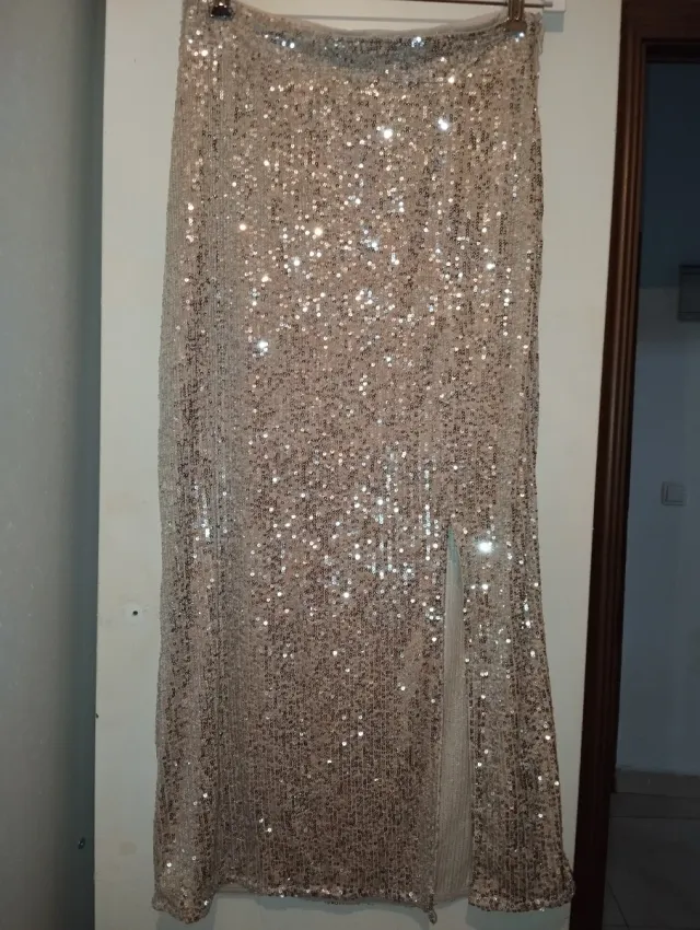 Falda Larga Lentejuelas H&M