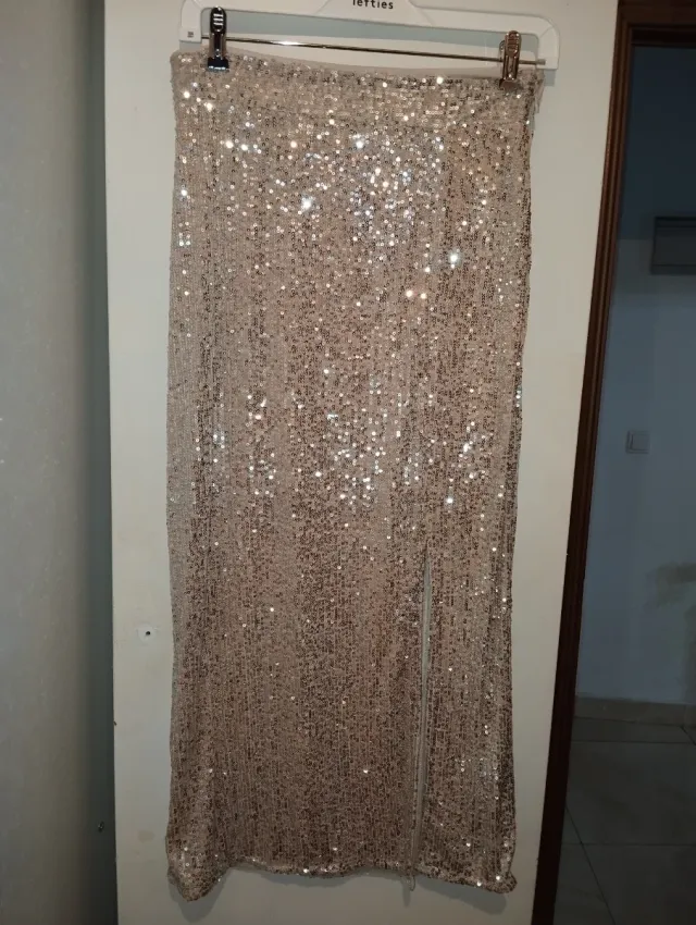 Falda Larga Lentejuelas H&M
