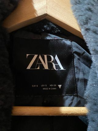 Saco Zara Piel Sintética Gris Talla m