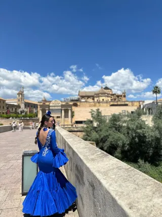 Traje de flamenca azul oscuro