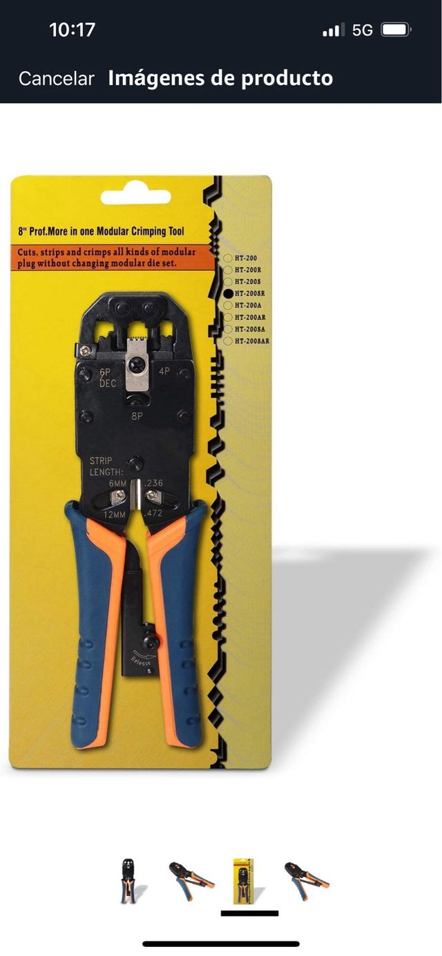 Tenaza Crimpadora AISENS RJ10/RJ11/RJ12/RJ45