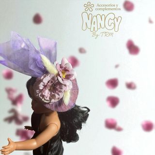 Tocado Nancy Boda Fiesta Lila Rosa