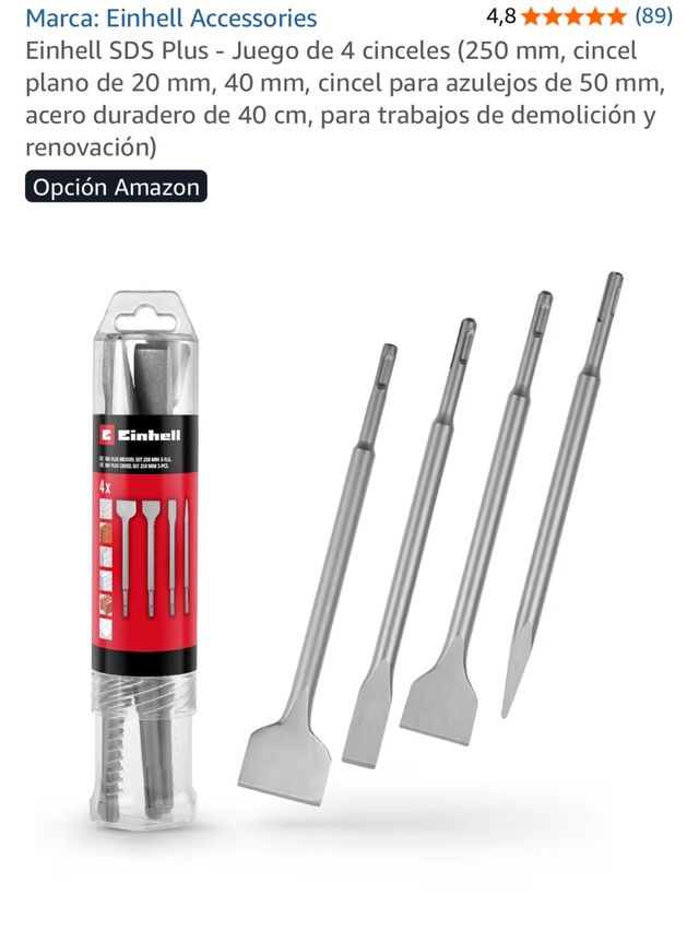 Juego 4 cinceles Einhell SDS Plus (nuevo)