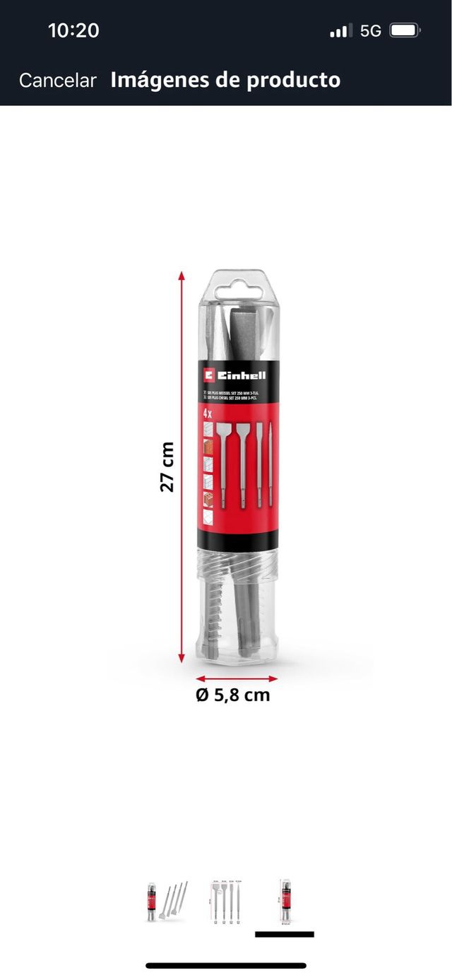 Juego 4 cinceles Einhell SDS Plus (nuevo)