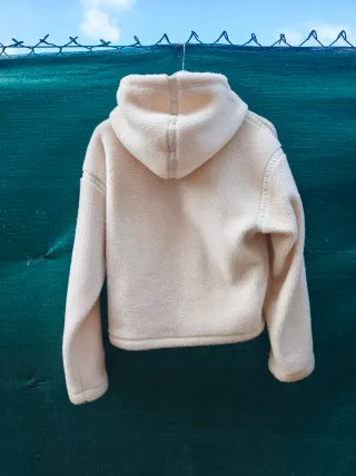 Sudadera polar Adidas con capucha XS crema