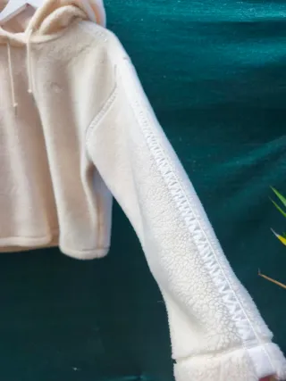 Sudadera polar Adidas con capucha XS crema