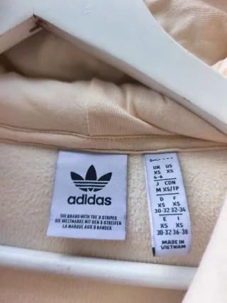 Sudadera polar Adidas con capucha XS crema