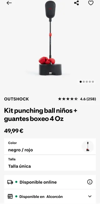 Kit Boxeo Punching Ball + Guantes 4 Oz