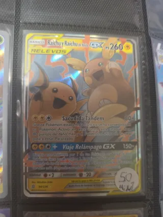 Raichu y Raichu de Alola GX Carta Pokémon