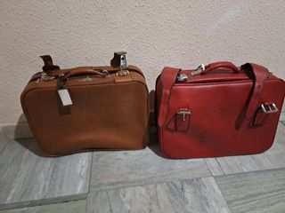 Maletas TAURO vintage LLAVES clásica POLIPIEL ORIG
