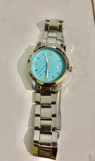 Reloj Geneva Esfera Azul y Correa Plateada
