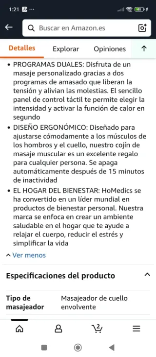 Masajeador cuello HoMedics calor nuevo