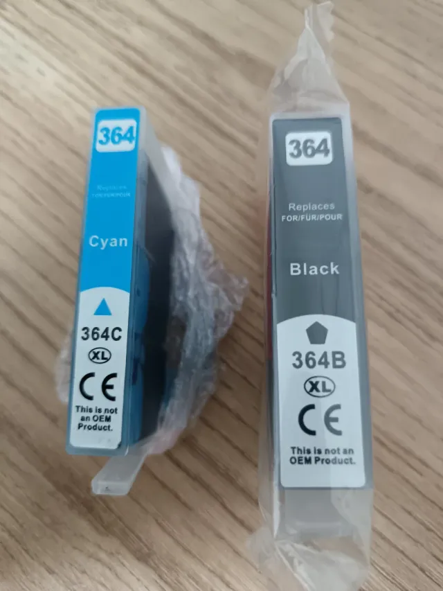 Lote Cartuchos de tinta 364 Cyan XL y Negro XL