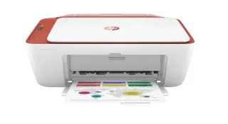 Impresora HP DeskJet 2700 blanca y naranja