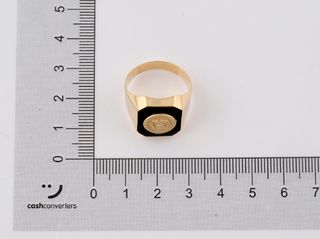 sello oro 18k con piedra con onix