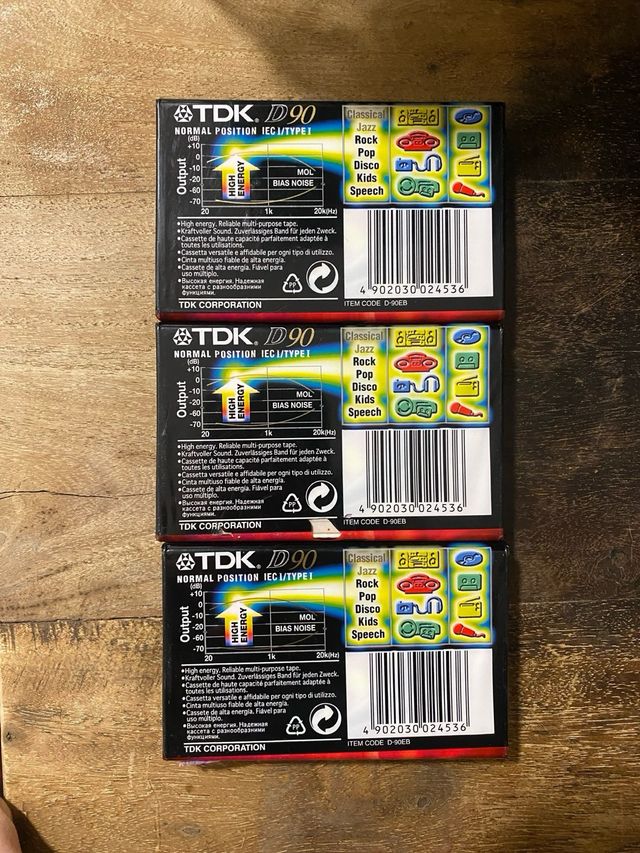 3 Cintas TDK D90 Nuevas