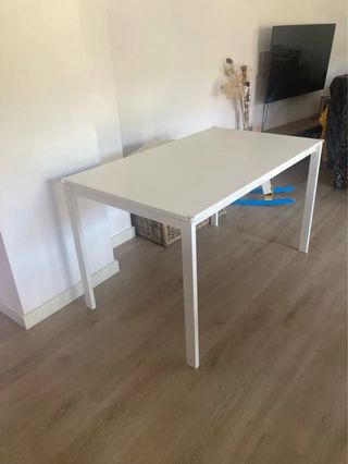 Mesa extensible blanca 120x74
