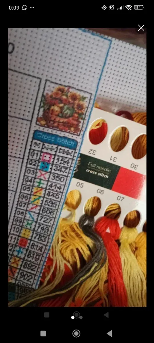 Kit Punto de Cruz Flores Nuevo