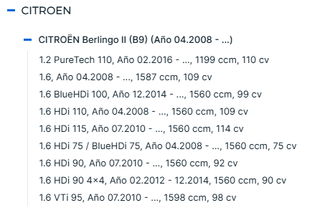 Conmutador de la columna de dirección PSA