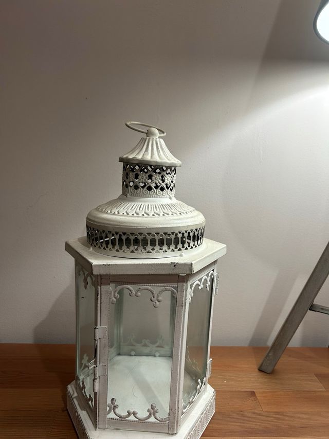 Lanterne in vetro e metallo (2 unità)