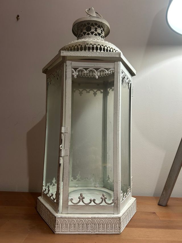 Lanterne in vetro e metallo (2 unità)